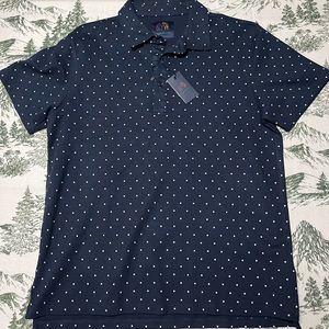 Navy blue polka dot golf shirt polo